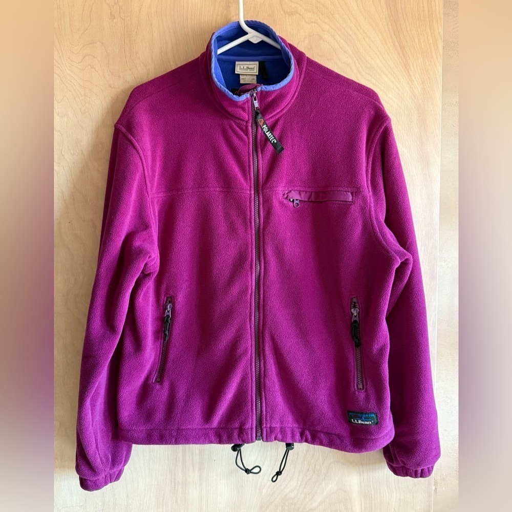 L.L.Bean Vintage Jacket Polartec Full Zip Magenta/Blue Women’s M Gorpcore Winter - Picture 1 of 16